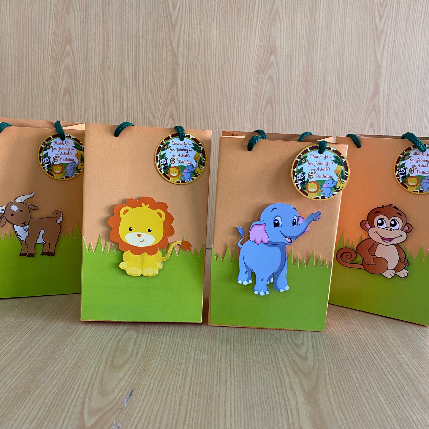 Animal/Jungle theme Goody Bags (Light Brown)