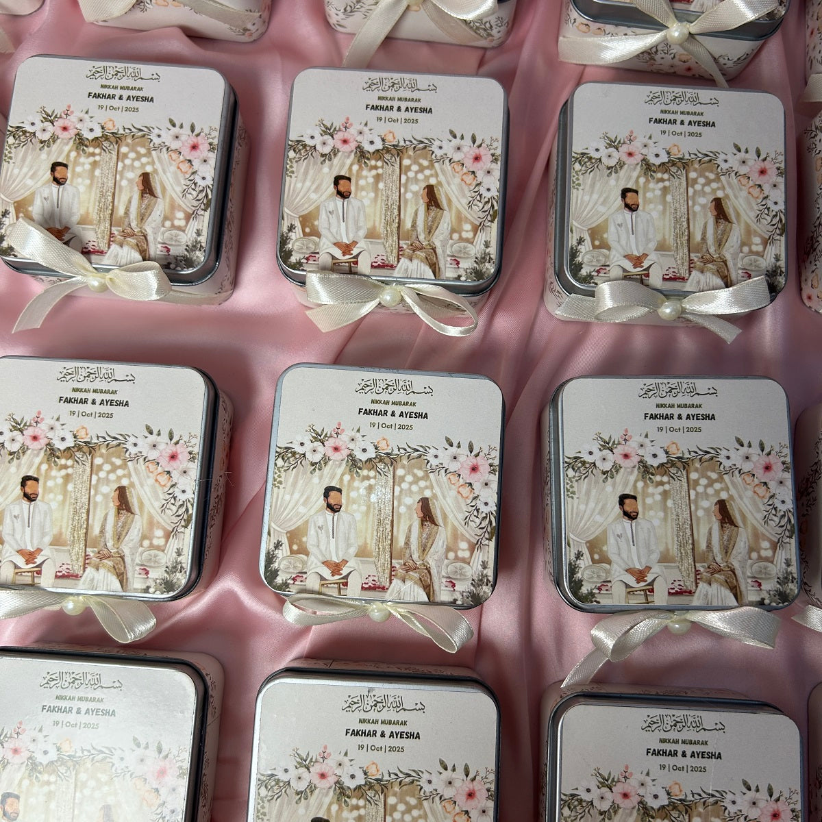 Silver Square Tin Bid Box