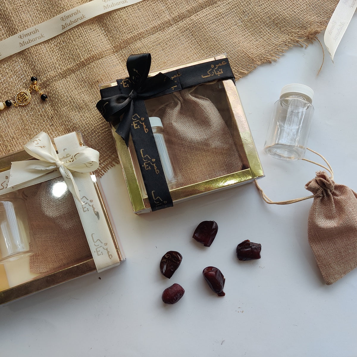 Golden Box with Umrah Ribbon & Customized Tag