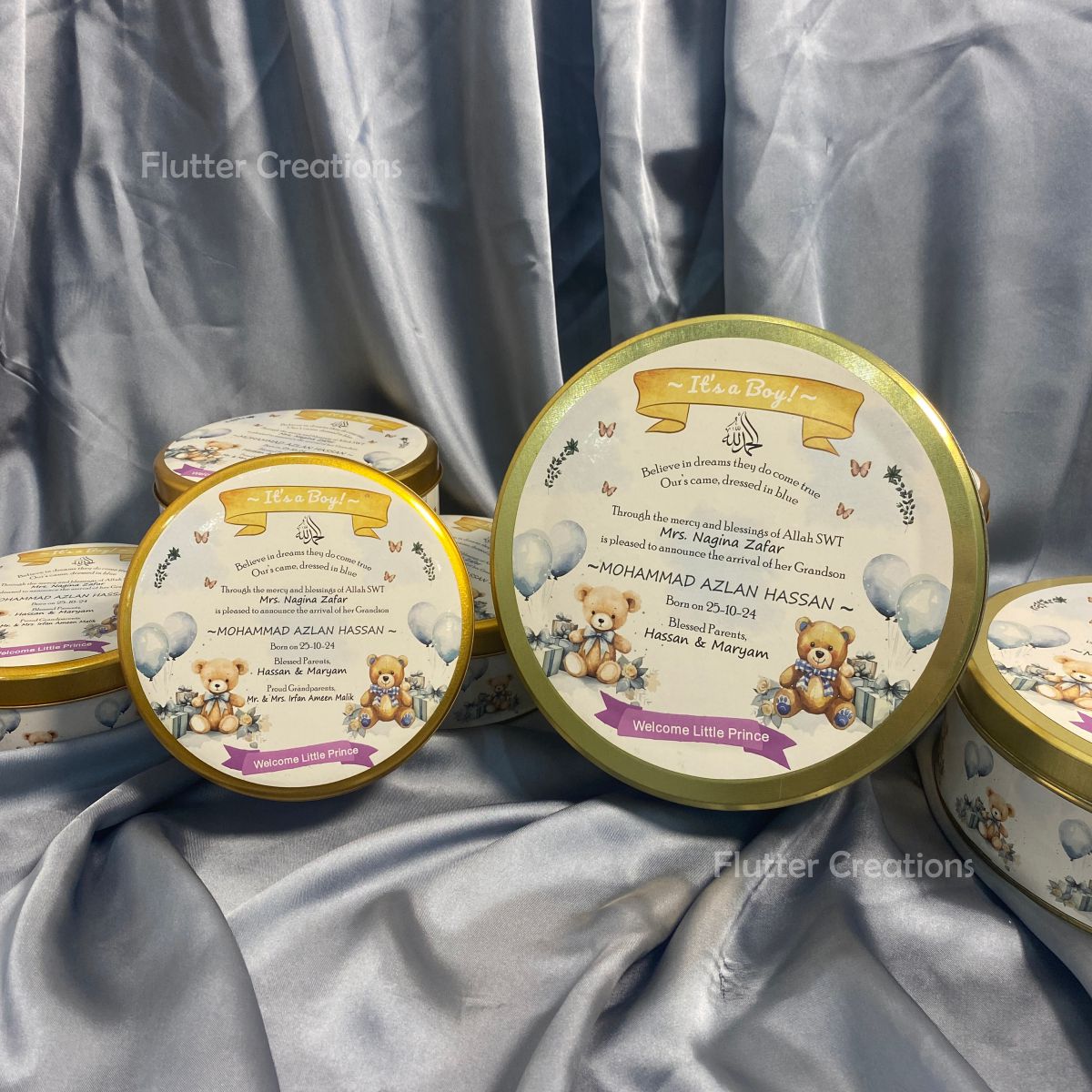 Tin Metal with Customized Print on Top and Bottom (Half Kg Vs 1kg Round Shape)