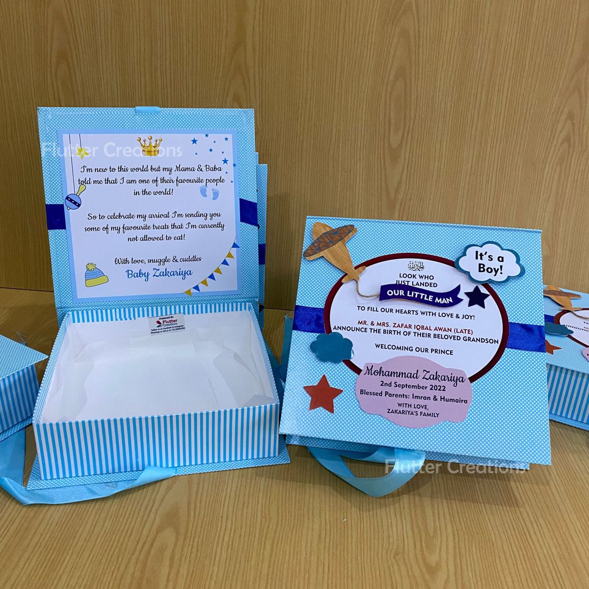 Baby Boy Bookstyle Box - Aeroplane Design