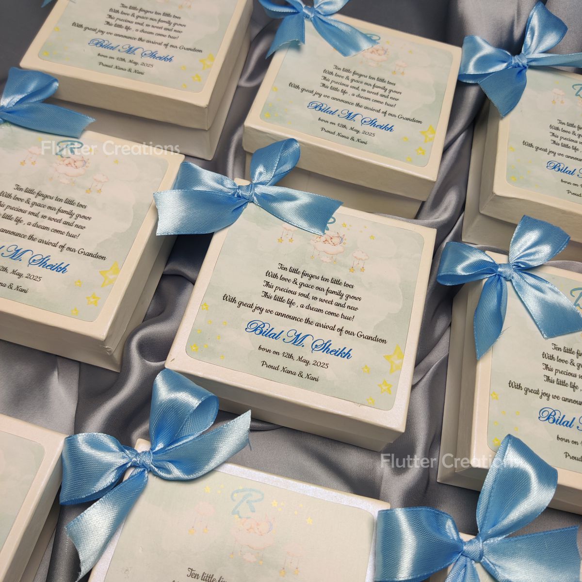 Baby Boy Announcement Box - Card n Bow