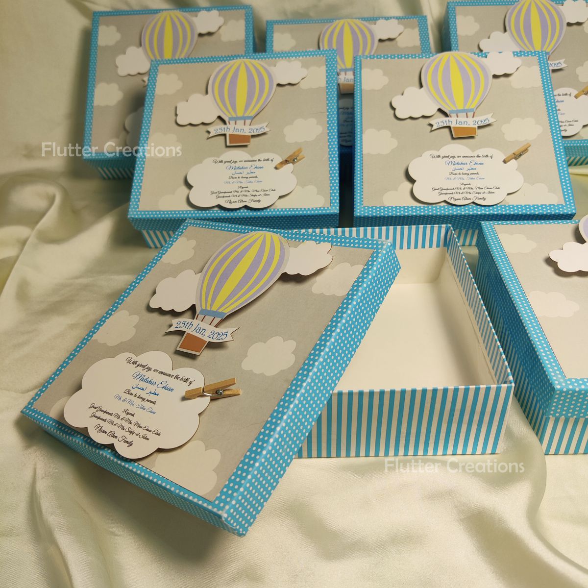 HAB Baby Boy Announcement Box with Wooden Clip