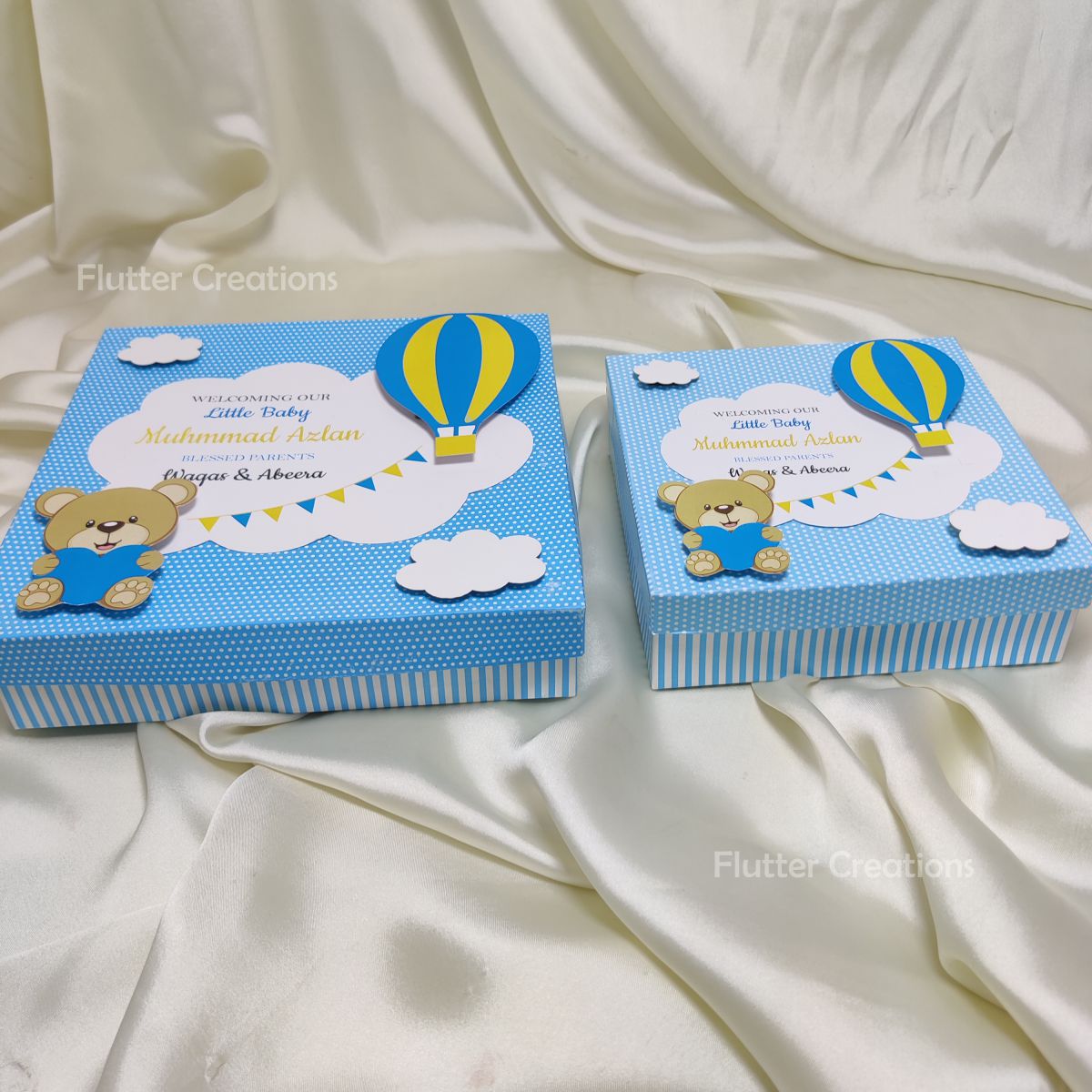Baby Boy Announcement Box - HAB with Teddy
