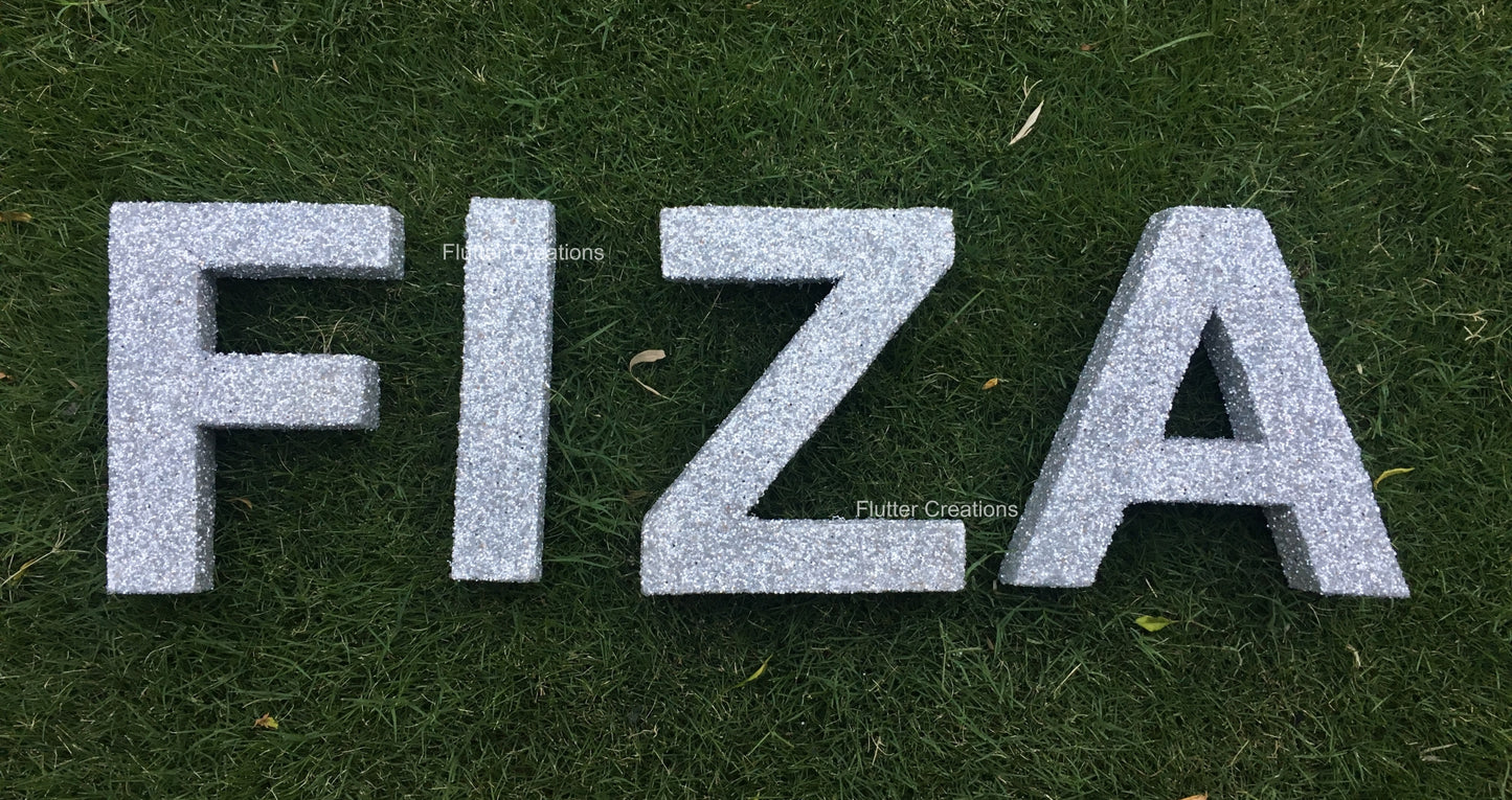 FIZA Letter Glittered Cutout