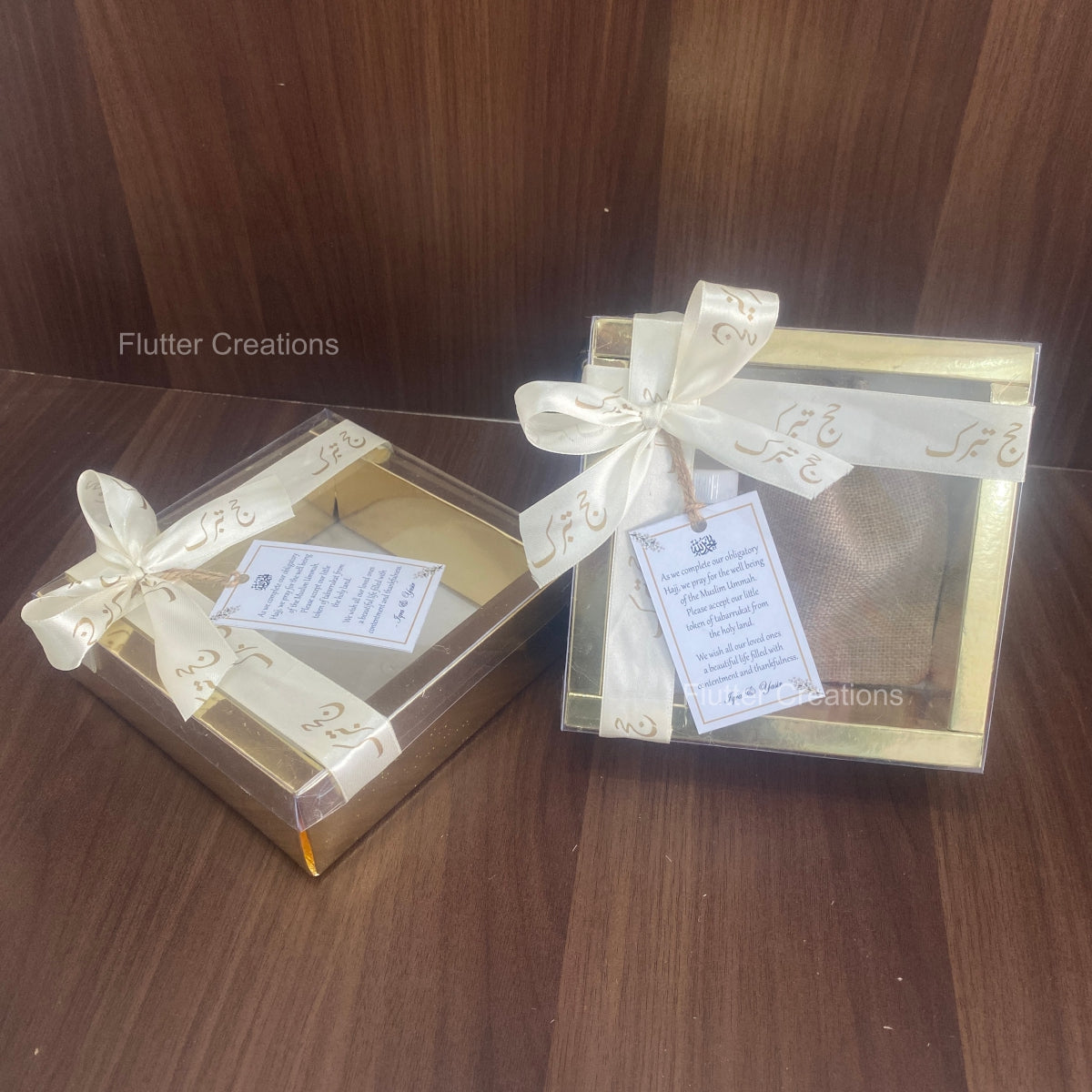 Golden Box with Hajj Ribbon & Customized Tag