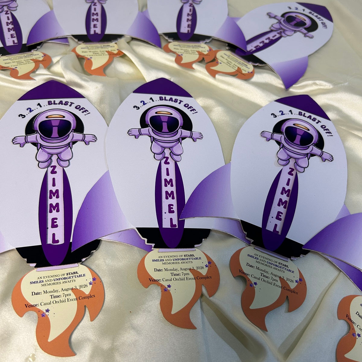 Astronaut Theme Birthday Invitation Cards