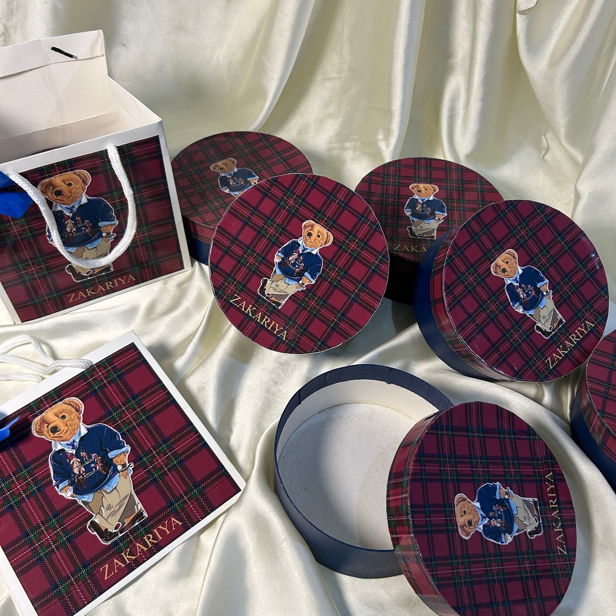 Red Ralph Lauren Baby Boy Announcement Round Box