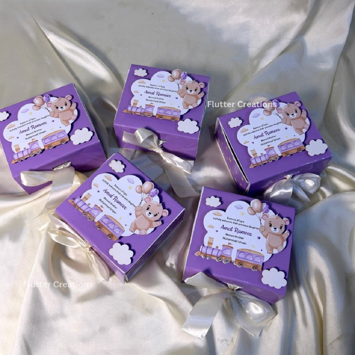 Teady and train Baby girl Collapsible Magnetic Boxes