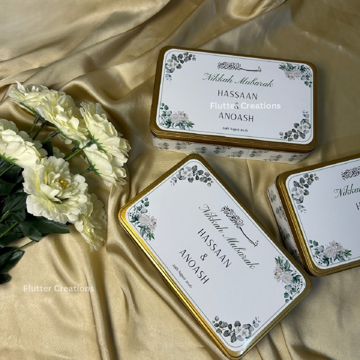 Floral Design Tin Box (Nikkah Mubarak)