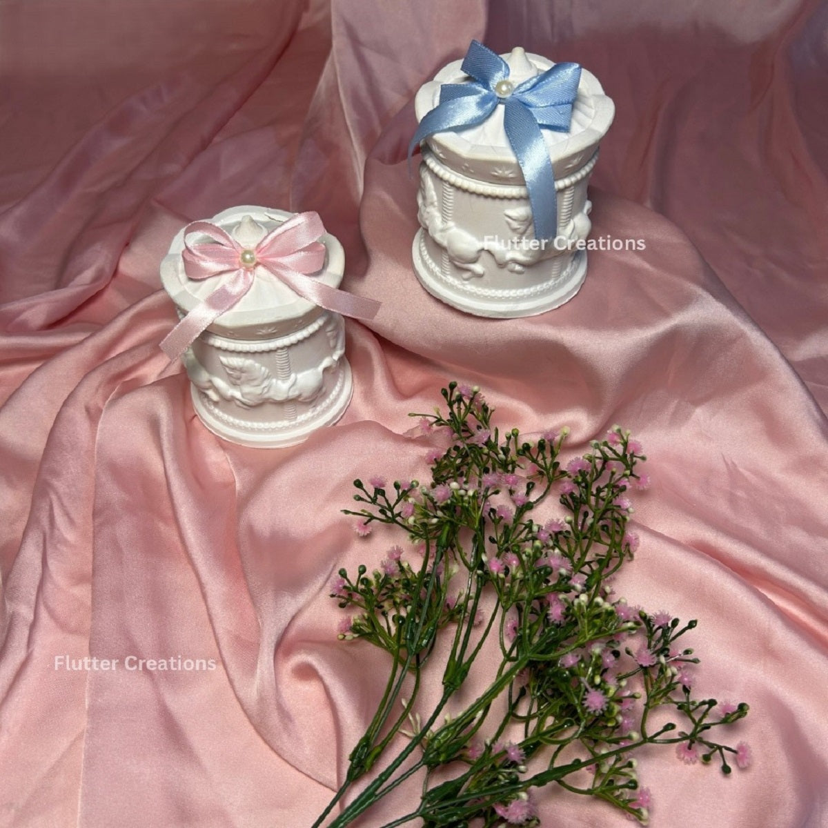 Baby Announcement Candle - Elegant Carousel Jars