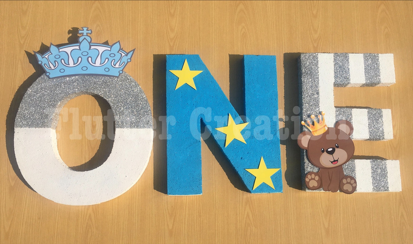 Teddy Bear ONE Letter Cutout