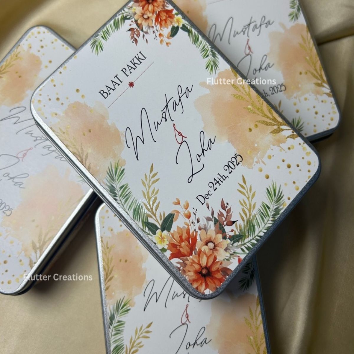 Customized Silver Sweet Tin Box (Baat Pakki)