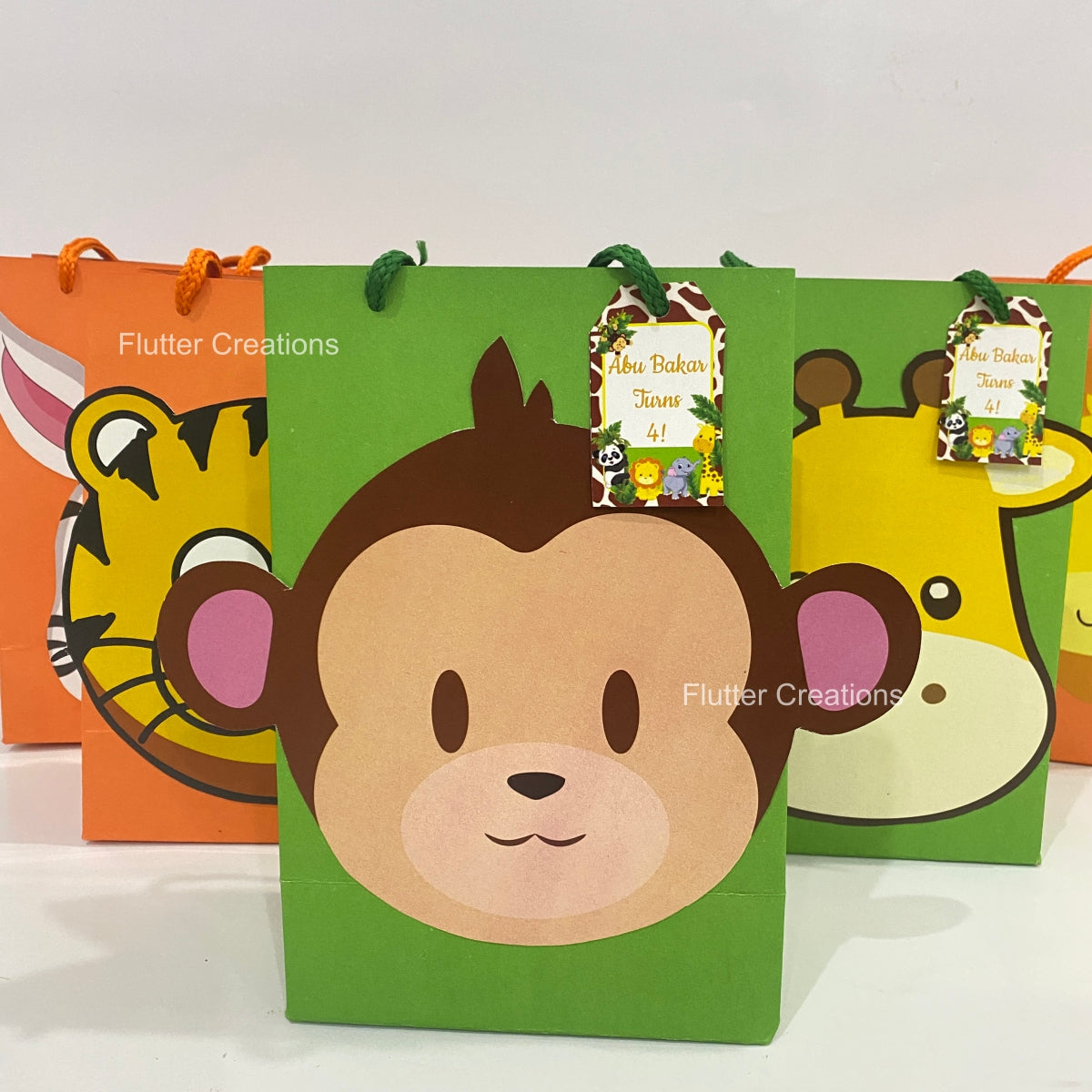 Safari/Animal Goody Bags (Lion, Zebra, Monkey, Giraffe, Cheetah)