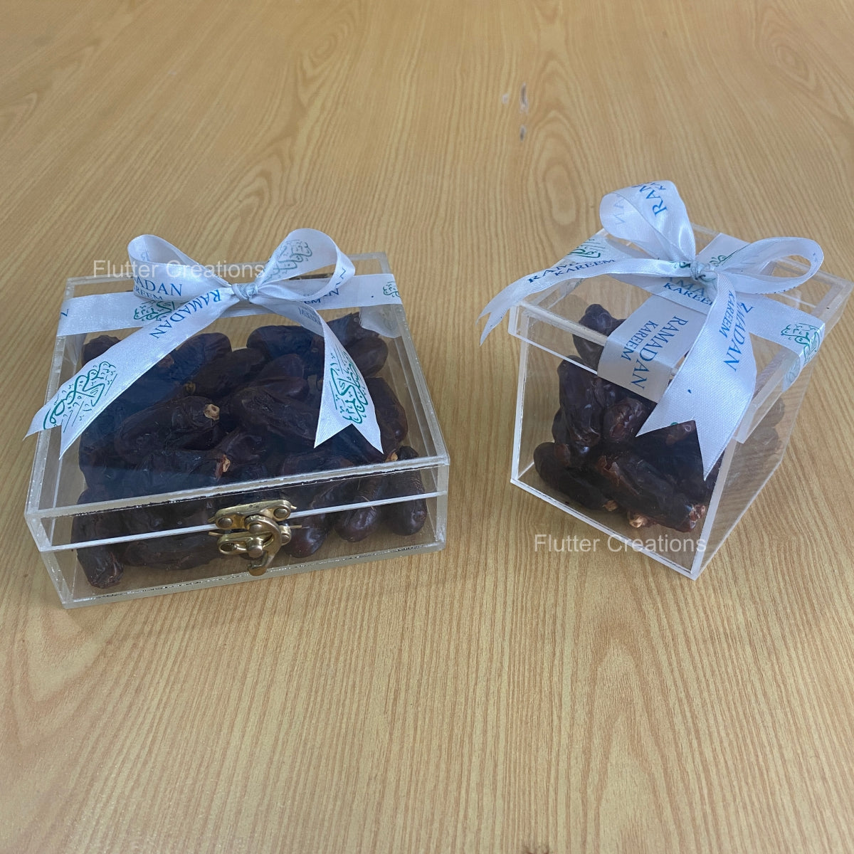 Acrylic Date Box with Ramadan Printed Ribbon