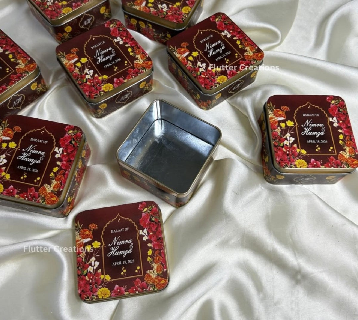 Square Tin Bid Boxes