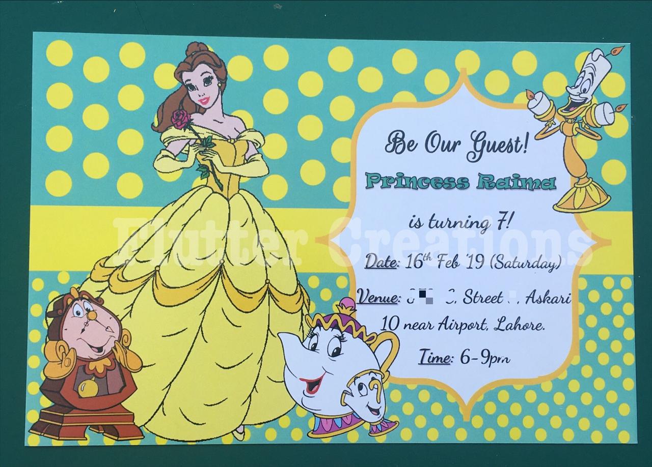 Beauty and the Beast Birthday Invite