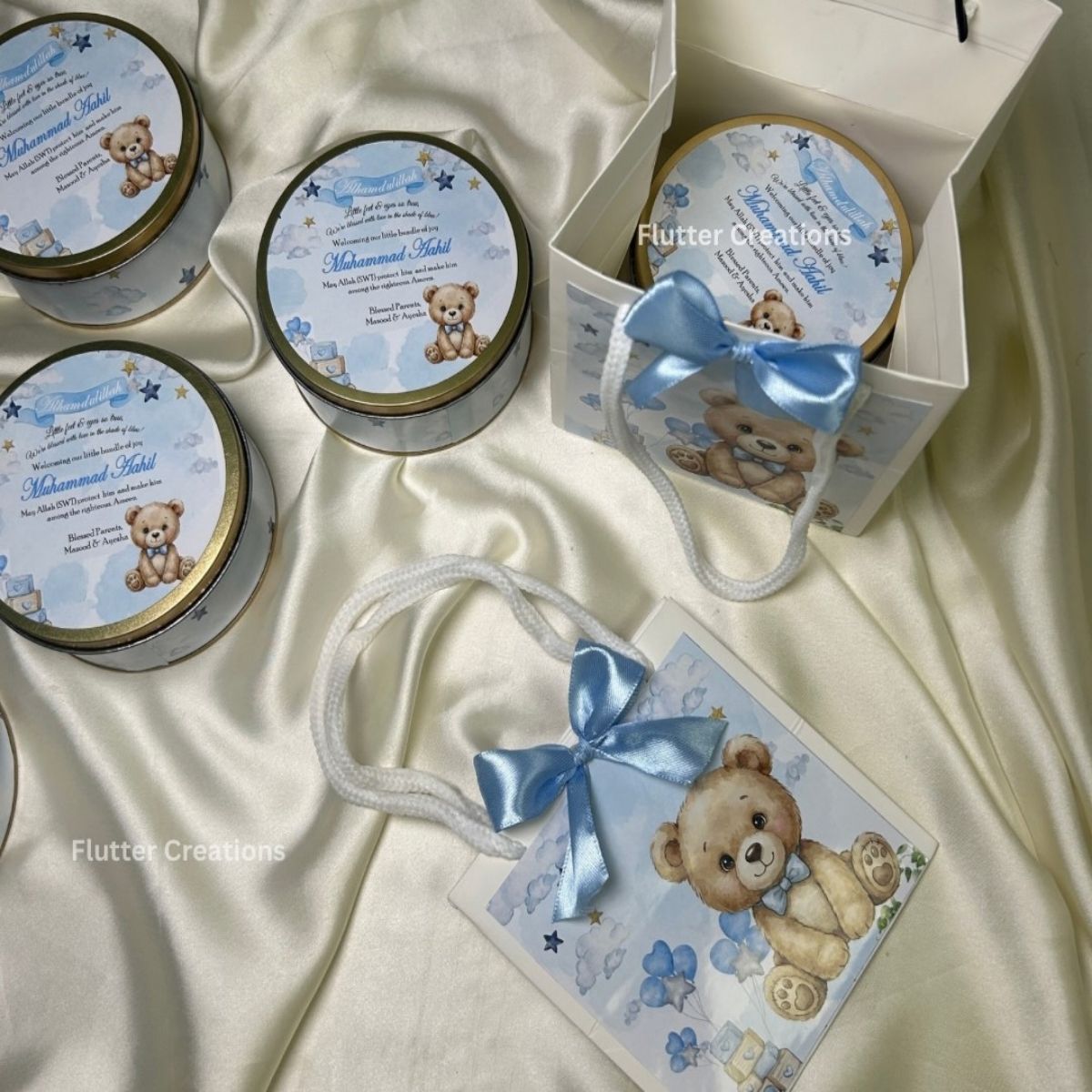 Personalized Baby Announcement Round Tin Box