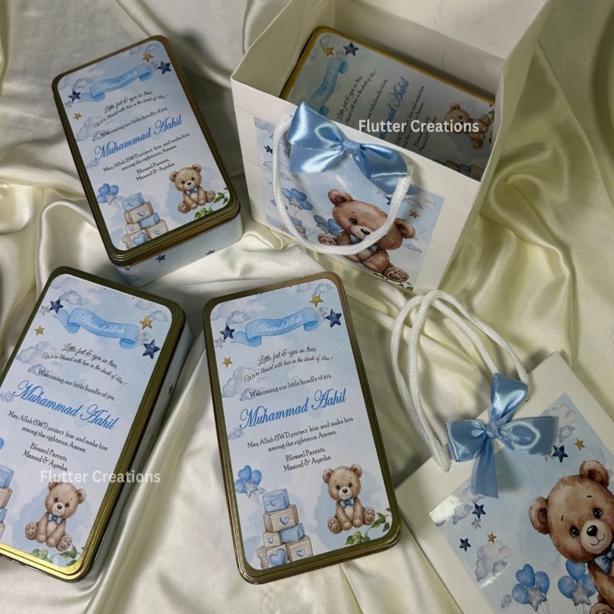 Personalized Baby Boy Announcement Tin Box