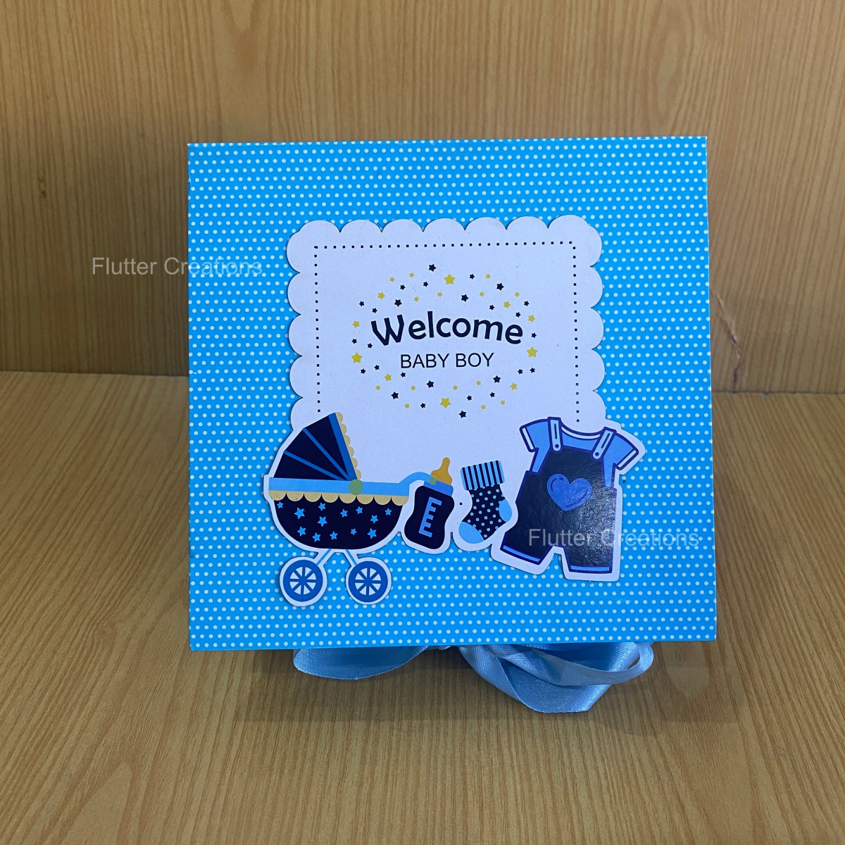 Cradle (Blue) - Baby Boy Hard Board Box