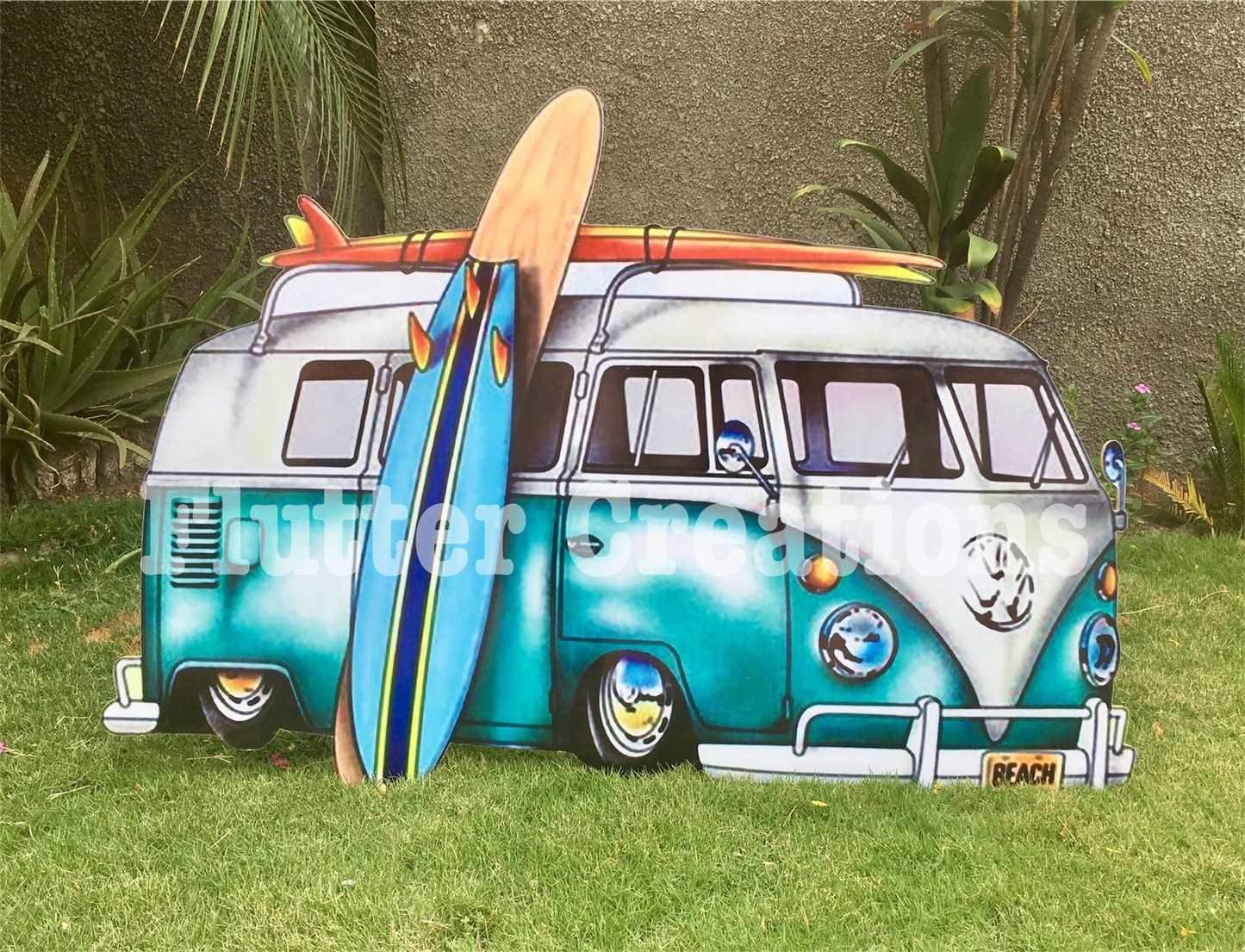 Beach Van & Surf Board Standee