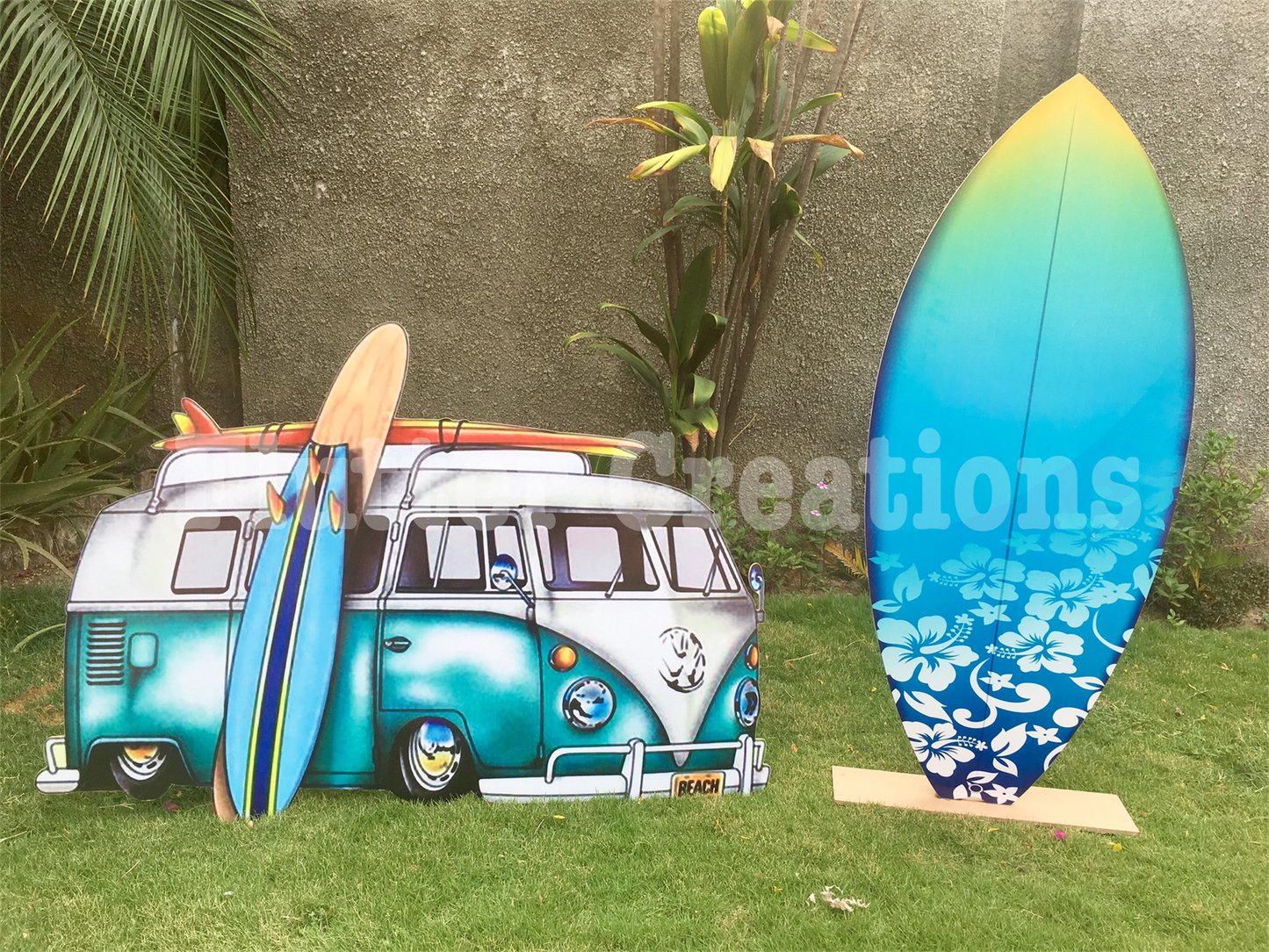 Beach Van & Surf Board Standee