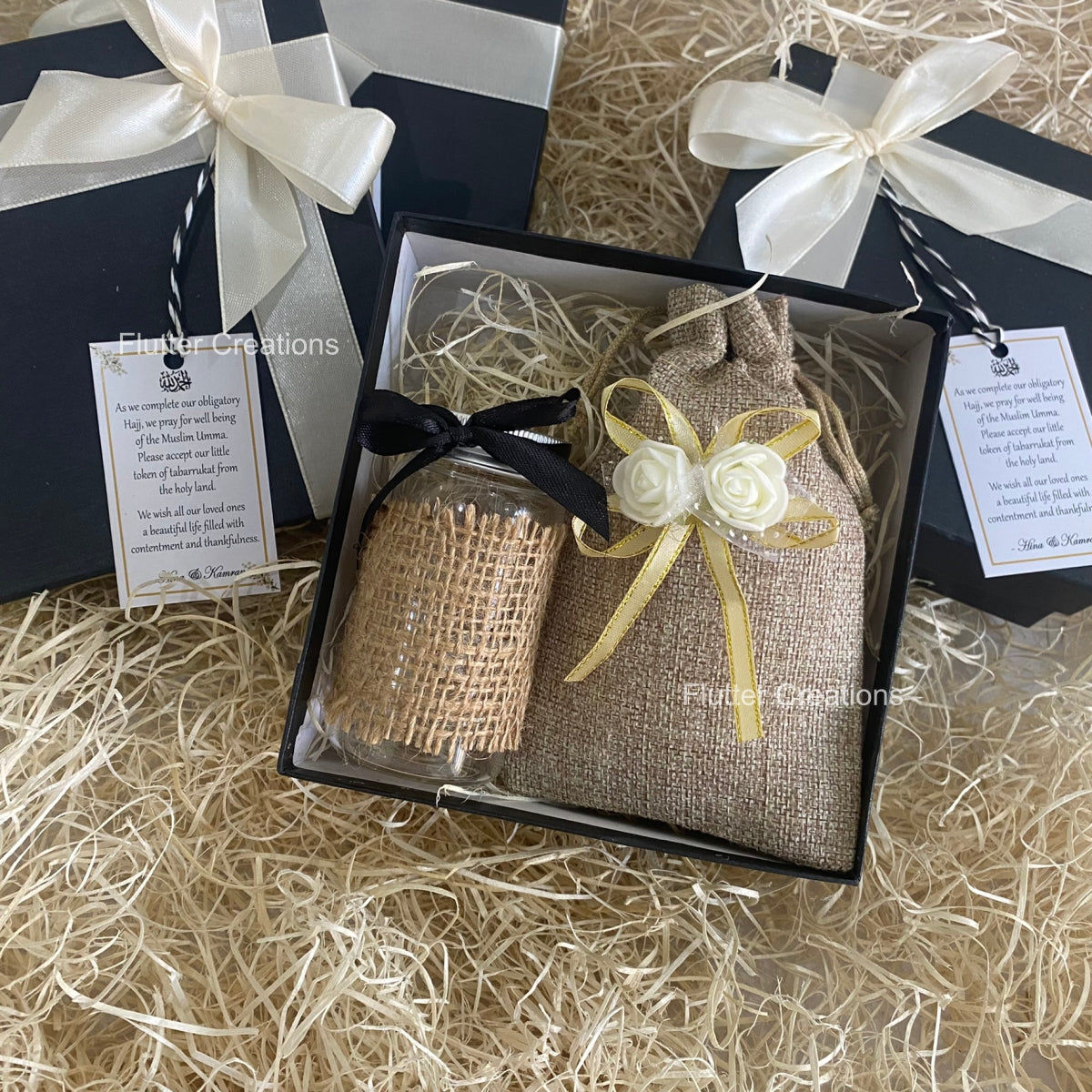 Black Box with Hajj Ribbon & Customized Tag