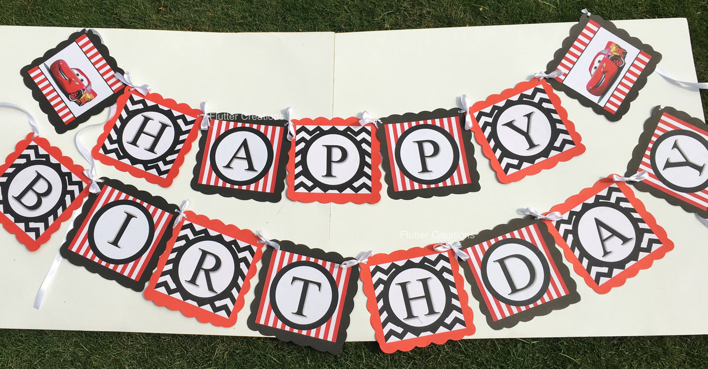 Cars Happy Birthday Banner