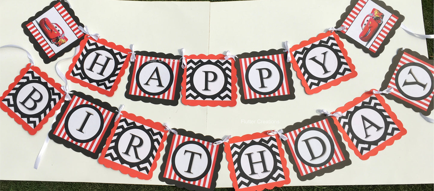 Cars Happy Birthday Banner