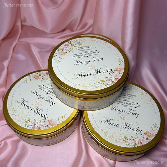 Customized Mithai Tin Box (Wedding ceremony)