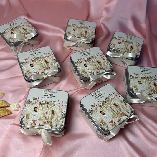 Silver Square Tin Bid Box