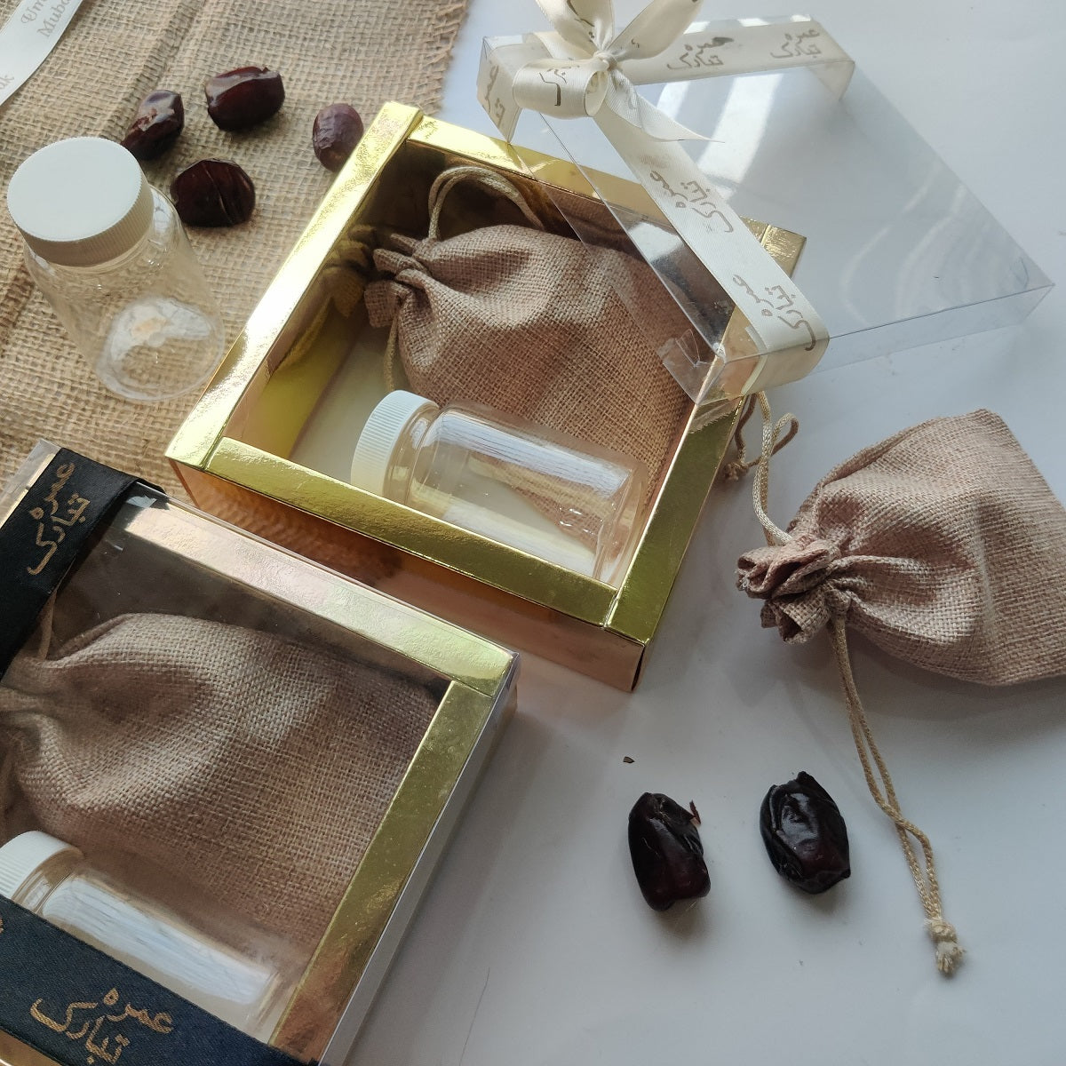 Golden Box with Umrah Ribbon & Customized Tag