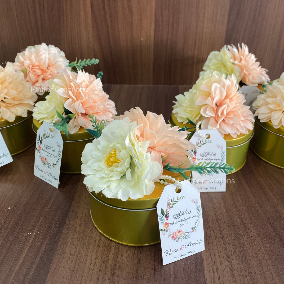 Decorated Tin Box with Floral Decor