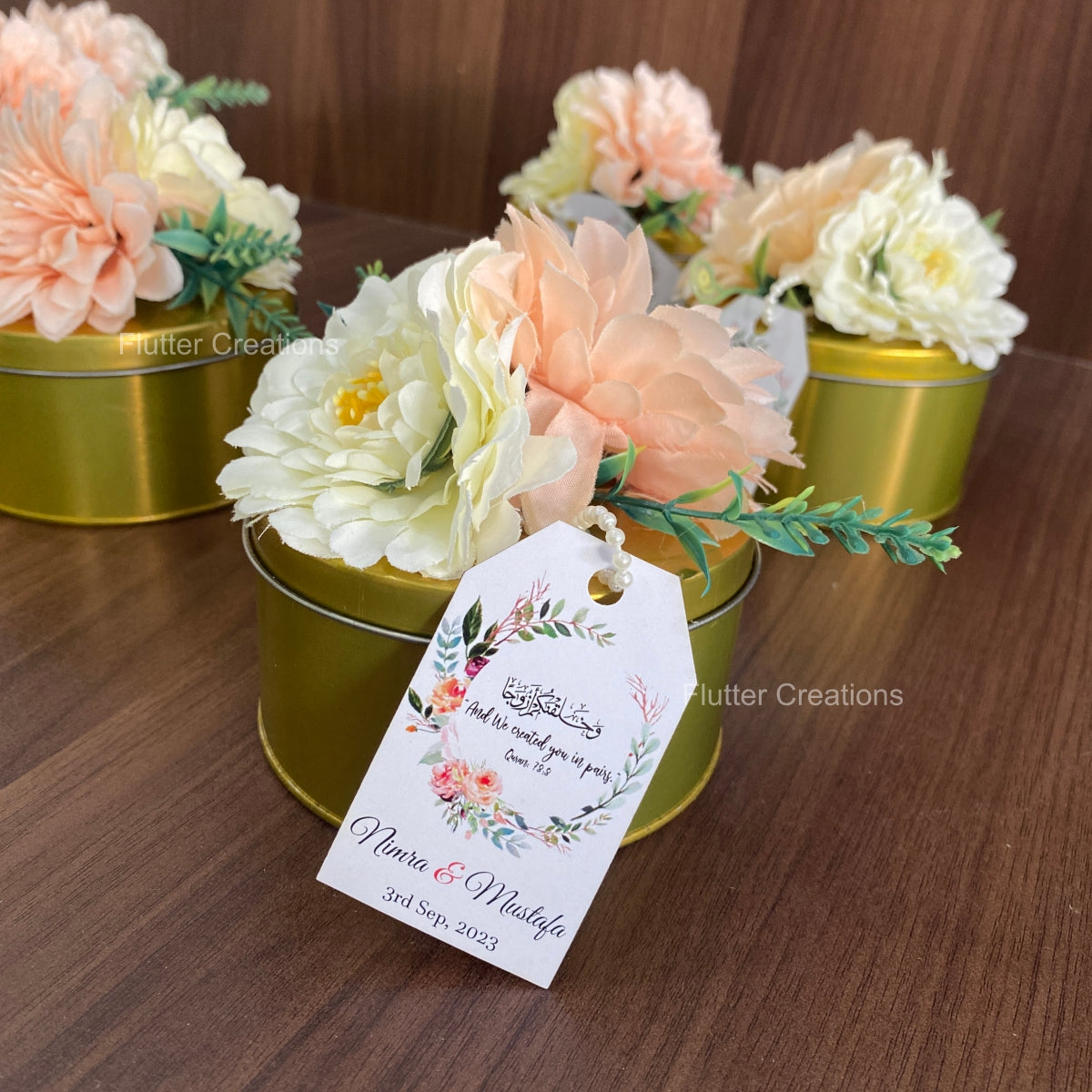 Decorated Tin Box with Floral Decor