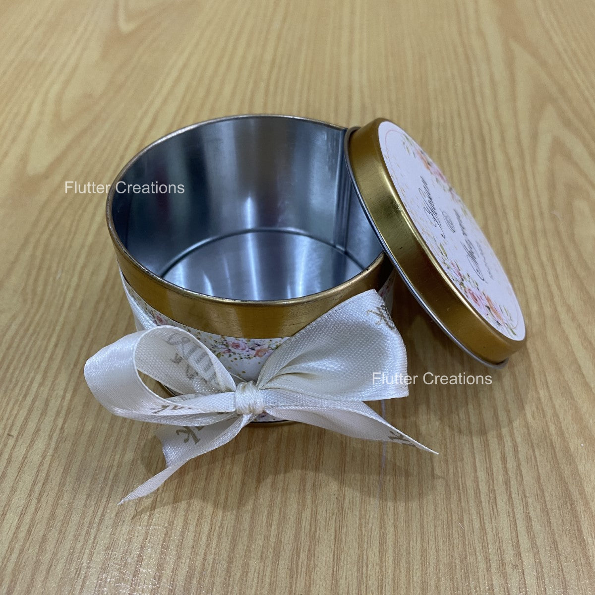 Wedding Customized Tin Bid Box with custom ribbon Nikkah Mubarak