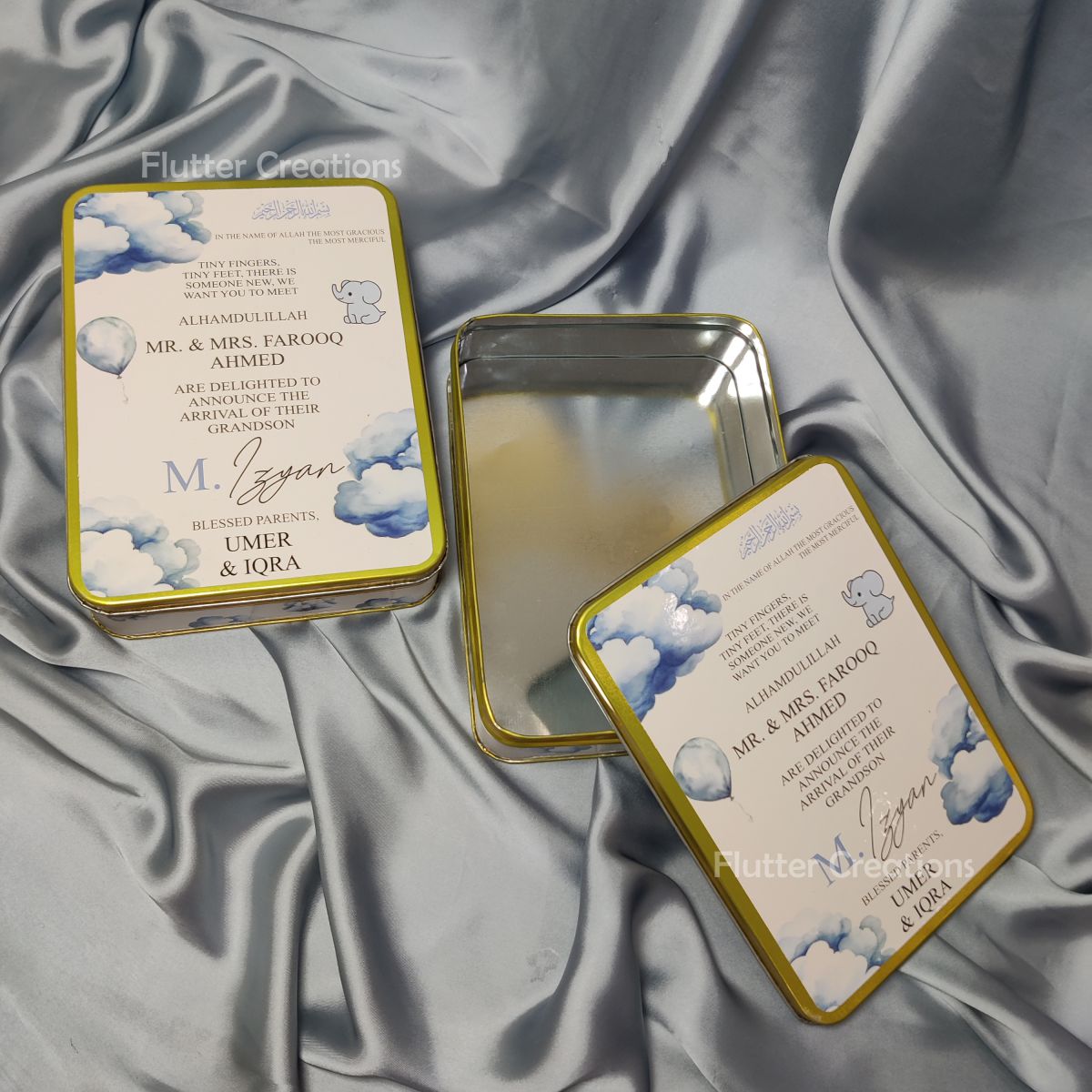 Tin Metal with Customized Print on Top and Bottom