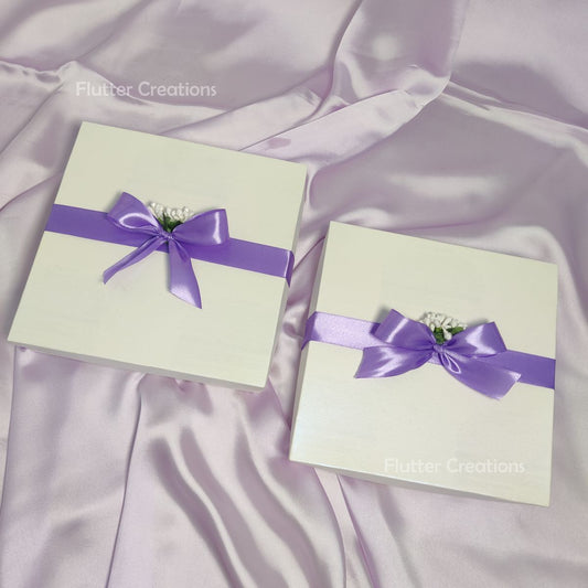 White Box with Ribbon and Stamen