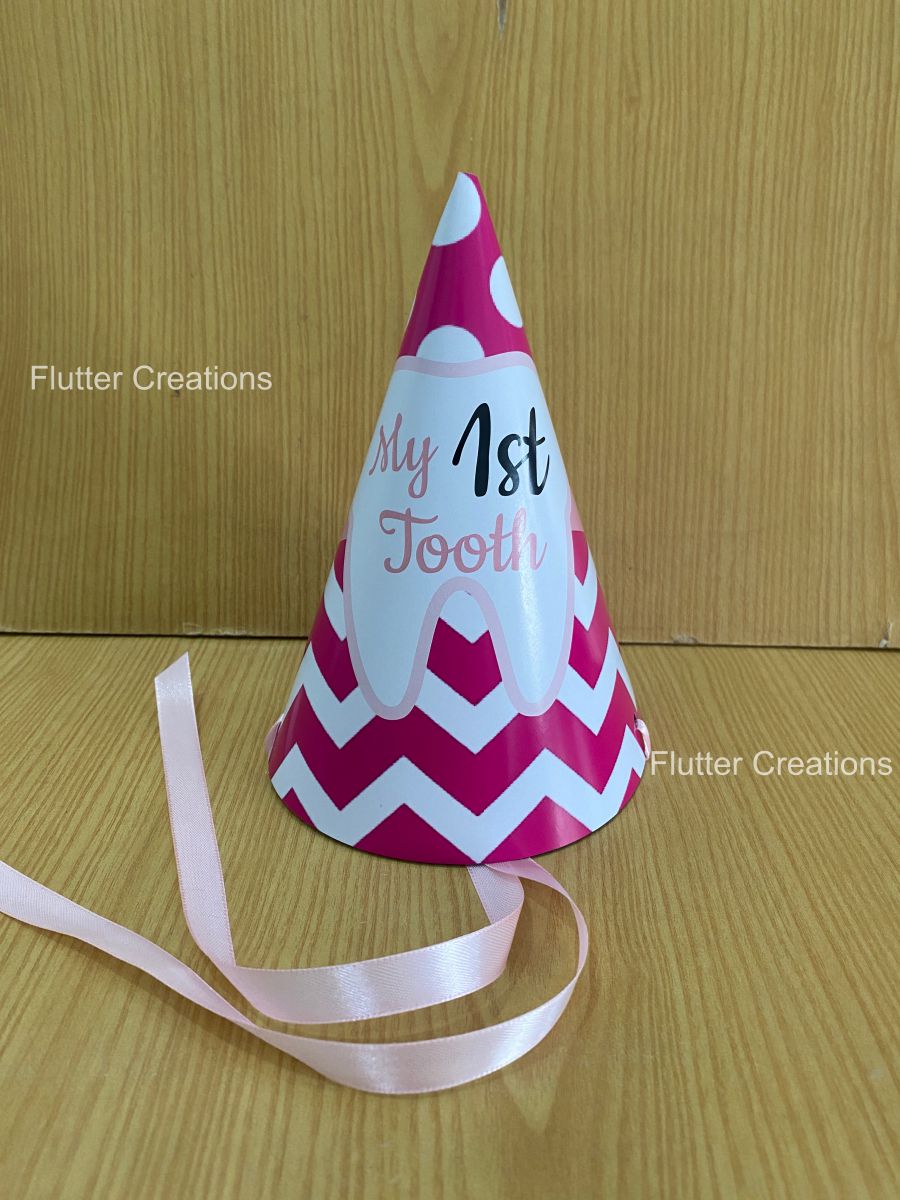 1st Tooth Printed Birthday Cap