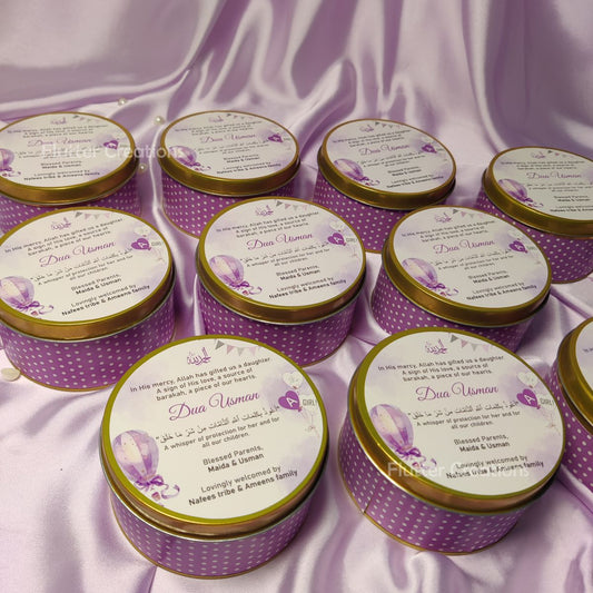 Baby Girl Announcement Box - Tin Metal Box