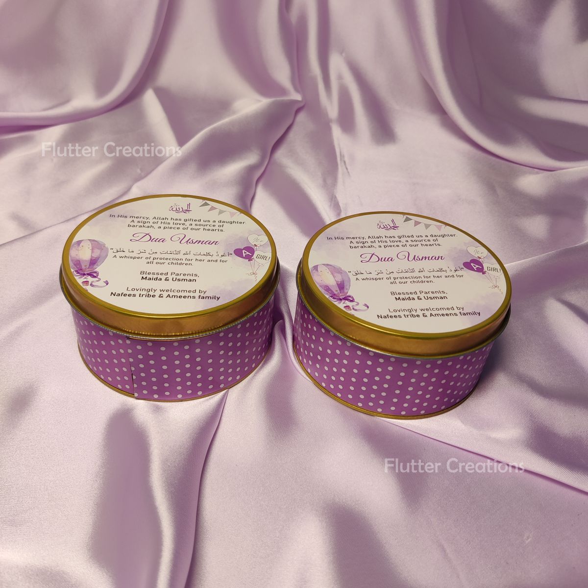 Baby Girl Announcement Box - Tin Metal Box