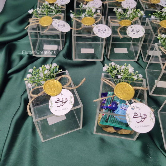 Acrylic Bid with Wax Seal and Baby Breath