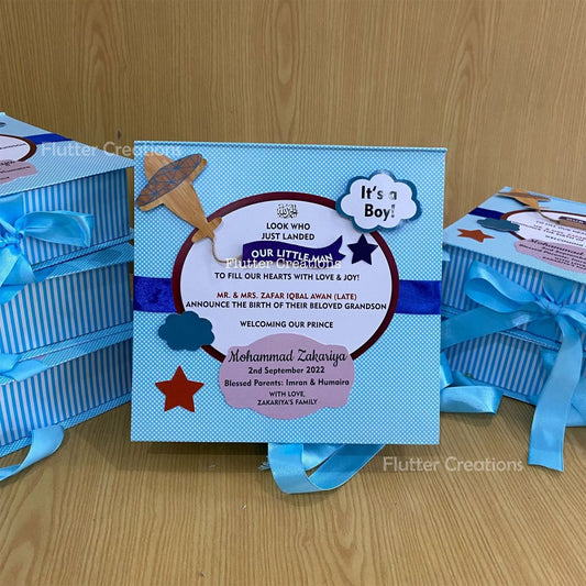 Baby Boy Bookstyle Box - Aeroplane Design