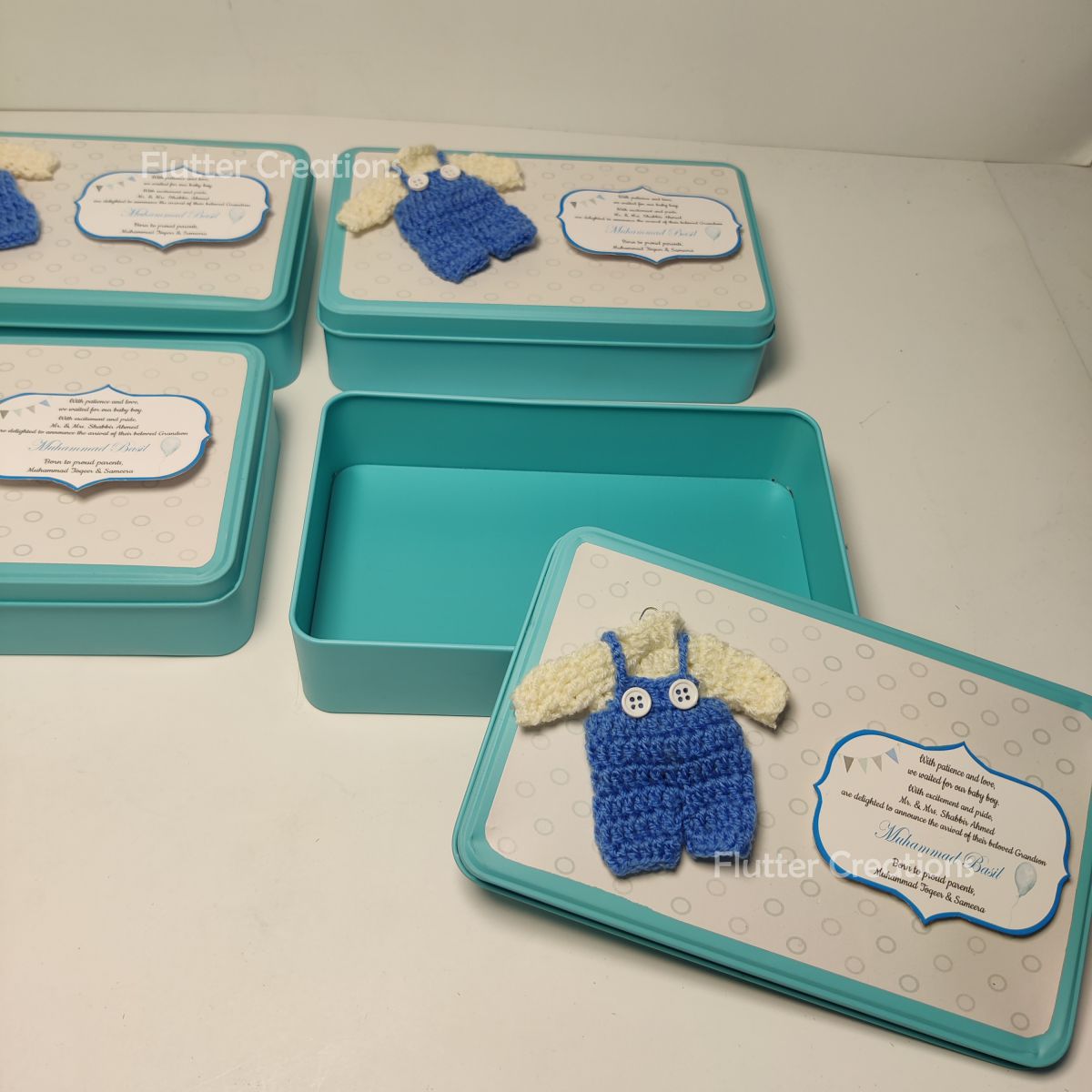 Tin Box with Crochet on Top
