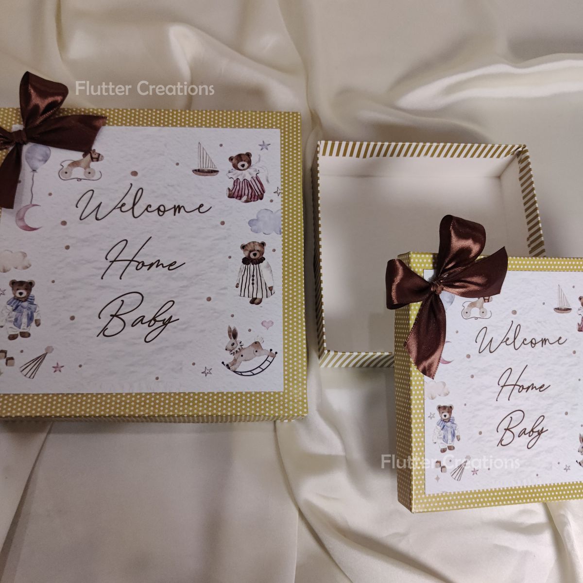 Birth Announcement Box (Brown Polka Dots)