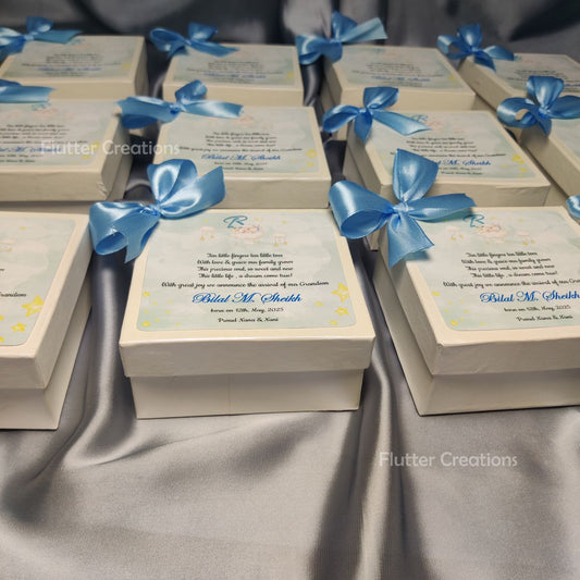 Baby Boy Announcement Box - Card n Bow