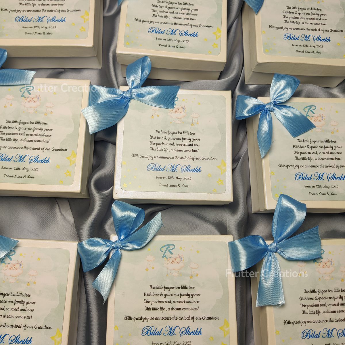 Baby Boy Announcement Box - Card n Bow