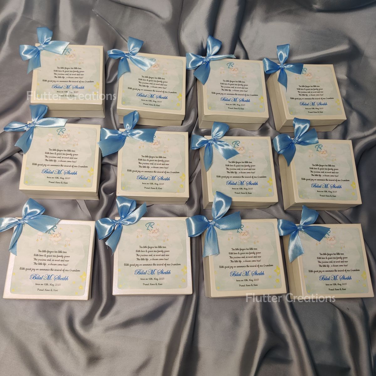 Baby Boy Announcement Box - Card n Bow