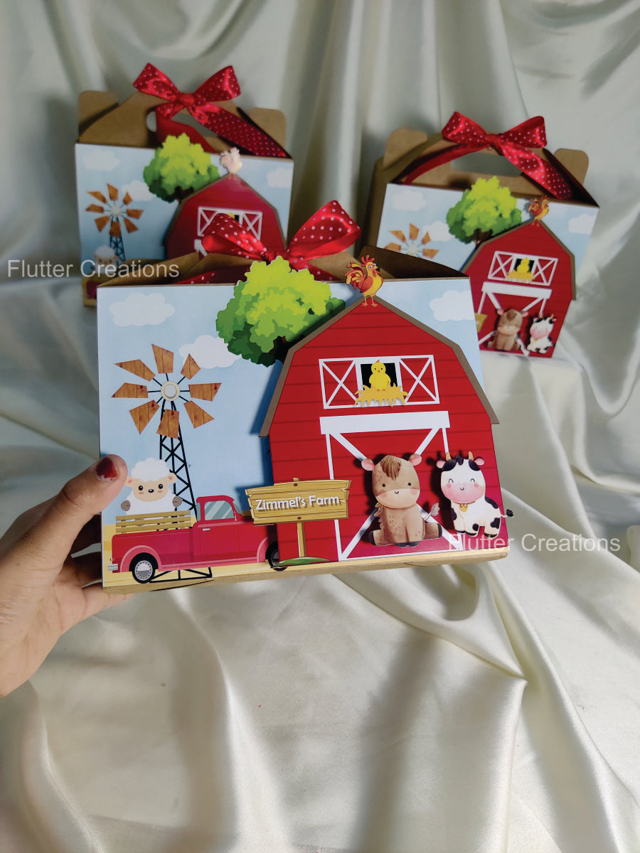 Farm Gable Box with Ribbon Bow