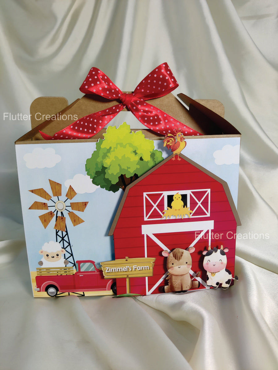 Farm Gable Box with Ribbon Bow
