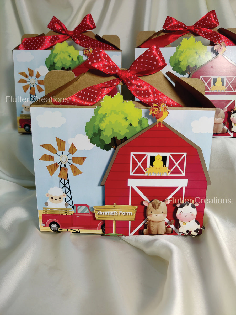 Farm Gable Box with Ribbon Bow